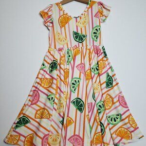 DotDotSmile Size 5/6 Empire Dress - NWT Citrus and Stripes Print